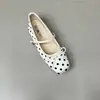 Promoção Quente Sapatos Mary Jane Estilo Retrô Francês Feminino 2026 Chegada Nova de Outono Sapato Rasteirinha Single com Laço e Bico Quadrado Sapato de Boca Rasa