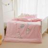 Funda de edredón de algodón rosa para niña princesa, engrosada, lijada, estilo pastoral con conejito, individual, juego de tres piezas para estudiante