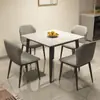 Conjunto de Mesa e Cadeiras de Pedra Quadrada para Sala de Jantar para Casa, Luxo Leve, Simples, Moderno, Mesa de Jantar Quadrada para Apartamentos Pequenos, Mesa Simples