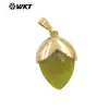 Wt-P2016 Textura Clásica Chapado en Oro de 18 Quilates Forma de Gota de Agua Colorida Pendientes de Piedra Preciosa para Niñas Accesorios de Joyería para Collares