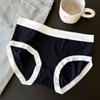 Ropa interior de seda helada 7A para mujer, antibacteriana, estilo chica dulce, estudiante, sin costuras, que realza las caderas, con fuelle de algodón fino, de cintura media