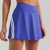 Nuevo Conjunto Deportivo de Yoga de Línea de Color Contrastante para Mujer, Brasier Desmontable, Falda de Tenis de Media Longitud Antiexposición de Dos Piezas Falsas