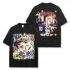 Camiseta de Manga Curta Estampada Marca Tendência Zidane Estilo Americano Transfronteiriça, Pesada, Caimento Solto, Ombro Caído, Emagrecimento, Top Versátil
