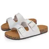 Pantuflas de Corcho Birkenstock para Hombre, de Doble Tira, Doble Hebilla, Sandalias de Dos Tiras, para Verano, Suela Gruesa, Antideslizantes, para Exteriores, Playa, Negro