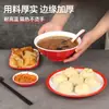 Melamina A5 Imitación Porcelana Vajilla Comercial para Desayuno Juego Rojo y Blanco Tazón para Gachas Tazón para Sopa Fría de Fideos Tazón para Sopa de Leche de Soya Tazón con Borde Elevado