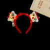 2025 Año del Dragón Diadema Creativa Brillante Adorno para la Cabeza Día de Año Nuevo Fiesta de Nochevieja Actividad Joyería Roja Pinza para el Cabello para Niñas