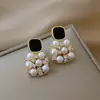 Brincos Elegantes de Pérola de Cristal com Agulha de Prata 925 2023 Nova Moda Elegante Alto Padrão Luxo Leve Brincos Exagerados para Mulheres