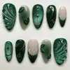 Pegatinas para Uñas Manicura Francesa Blanca con Flor en Relieve y Puntos Rojos Pequeños Estilo Floral Suave Piezas de Uñas Postizas Transfronterizas Hechas a Mano