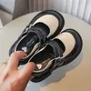 Zapatos de Cuero con Bloques de Color para Niñas 2026 Primavera/Otoño Nuevo Estilo Punta Redonda Suela Suave Zapatos Individuales Estilo Británico Zapatos de Princesa para Niños Pequeños