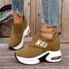 Zapatos Deportivos de Cuña de Tamaño Grande Transfronterizos 2025 Otoño Nuevos de Velcro con Suela Gruesa Zapatos Casuales en Stock