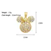 [Ouro Real de Cobre] Urso com Laço Cabeça Doce Comércio Exterior Transfronteiriço DIY Joias Artesanais Cobre Zircônio Micro Pingente Acessórios
