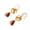 Aretes de ágata roja del sur aretes para mujer chapados aguja de plata 925 oro personalidad Luna aretes de moda aretes aretes