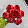 Ramo de comercio exterior 7 cabezas peonía peonía flor flor falsa boda flor de seda flor de pared de ventana decoración para el hogar sala de estar flor de Amazon