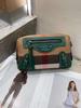 Couro de vaca e lona High-end Style Camera bag 2024 Novo nicho de design de ombro bolsa feminina Vintage Underarm Leather Bag