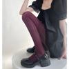 2024 Nuevos calcetines adelgazantes de jacquard vertical tridimensionales de amor retro para mujer, medias de personalidad de nicho de color sólido de primavera y otoño