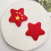 Nuevo Día Nacional Año Nuevo Terciopelo Rojo Estrella de Cinco Puntas Corazón Accesorios de Tela Broche DIY Anillo de Presión Accesorios para Pulsera