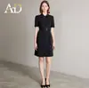Anuncio Único Hermoso Vestido para Mujer Traje de Ocasión Formal Falda 2025 Nuevo Cortavientos Negro de Manga Corta Falda Ol