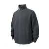 Suéter Abrigo de Color Sólido con Canalé Holgado de Cuello Alto para Hombre, Primavera/Otoño, Holgado, Versátil, Casual, Cardigan de Punto con Cremallera Doble