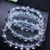 Pulsera de cristal blanco del Himalaya para mujer, diseño de círculo único, con cuentas, ideal como regalo.