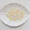 Flores Pequeñas Bicolor con Borde Dorado y Plateado y Brillo Metálico, Brillan en la Oscuridad, Materiales Hechos a Mano para DIY, Pasador de Pelo, Accesorio para el Cabello, Accesorios para Ramilletes