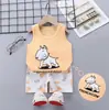 Ropa Infantil 2024 Verano Nuevo Traje Chaleco Infantil Algodón Puro Comercio Exterior Bebé Sin Mangas Shorts Estilo Coreano Ropa para Niños