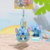 Jinnew & Stitch Co-Diseñado Ángel Xiaojin Conjunto de Playa de Verano para Tres Personas Llavero Lindo de Dibujos Animados