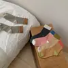 Calcetines de rayas de color contrastante estilo coreano para Otoño e Invierno, calcetines de felpa estilo retro Maillard, calcetines casuales de algodón Mori, calcetines de longitud media hasta la pantorrilla, combinan con todo