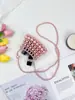 2026 Nova Mini Bolsa Transversal de Pérolas Imitação Feita à Mão com Contas para Meninas em Estilo Suave e Doce
