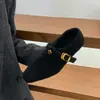 Zapatos de algodón grises de punta profunda con forro interior de pelo que aumenta la altura, bailarinas negras retro sin cordones, Mary Janes forradas de polar para otoño e invierno