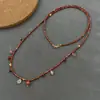 Piedra de la Buena Fortuna Festival de Año Nuevo Collar Pulsera de Piedra Natural con Cuentas para Mujer, Diseño Único, Cadena Larga Estilosa y Personalizada para Suéter