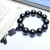 Pulsera de Cuentas de Oración Budista de Madera Más Vendida, Palo de Rosa Hoja Pequeña, Sándalo Verde Fragante, Colgante Cuadrado de Palo de Rosa Amarillo, Fabricante de Transmisiones en Vivo, Venta al por Mayor de Artículos Culturales y Artísticos
