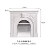 Mueble de Entrada con Repisa de Chimenea Estilo Francés con Tallados en Madera, Mueble Decorativo de Gabinete Falso de Chimenea para Sala de Estar de Villa de Alojamiento Estilo Americano y Europeo