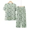 Conjunto de verano para mujeres de mediana edad y mayores, camisa de manga corta, top delgado para madres, cárdigan para personas mayores, estilo nuevo