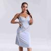 Pijama Nuevo para Mujer 2025 Comercio Exterior Pijama Camisola de Rayón con Encaje de Color Sólido para Mujer Venta al por Mayor Transfronteriza