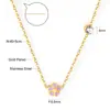 Collar Transfronterizo de Joyería con Goteo de Aceite Flor de Margarita Pequeña Corona Dulce Colgante de Mariposa Cadena para Clavícula Collar de Acero Inoxidable para Mujer