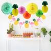 Fruta Hawaiana piña bola de nido de abeja de papel flor de papel en bola flor de abanico de papel traje de decoración para fiesta temática de verano Amazon