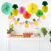 Piña de fruta hawaiana bola de panal de papel bola de flor de papel abanico de papel flor juego de decoración para fiesta temática de verano Amazon