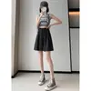 Shorts de Seda de Gelo para Meninas no Verão, Finos, de Cintura Alta, Soltos e com Caimento, Tamanho Grande, Retos, Frescos, Retos, Simples, de Perna Larga, Comprimento Médio