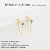 Brincos de Corrente de Aço Inoxidável de Fábrica com Diamantes Coloridos, Múltiplas Cores Disponíveis, Hipoalergênicos, Brincos que Preservam a Cor, Design de Nicho