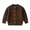 2026 Nuevo Suéter Cardigan de Punto Acanalado de Terciopelo Andy Europeo y Americano para Niños y Niñas Otoño/Invierno