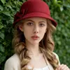 Nuevo Sombrero de Fieltro de Lana de Marca de Moda para Mujer, Sombrero de Cubo Redondo Estilo Coreano Otoño e Invierno, Sombrero Cloche Británico Retro Versátil de Celebridad de Internet