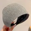 Faixa de cabeça de alta qualidade estilo coreano com aba larga, faixa de cabelo de tricô para outono e inverno, presilha para franja da testa, acessório de cabelo estilo vintage