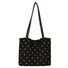 Bolsa Tote de Gamuza y Felpa con Lunares Retro de Nicho Nueva Otoño/Invierno 2026 para Mujer, Bolso de Mano y Hombro Versátil para el Trabajo