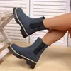 Comercio exterior transfronterizo talla grande otoño e invierno suela gruesa botines Chelsea negros para mujer con tacón grueso, botines Martin antideslizantes, botines de verano