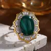 Anel de Prata Esterlina S925 com Pedra Natural Colorida Grande de Ametista e Citrino para Mulheres, com um Toque Único e de Alto Padrão, Popular em Transmissões ao Vivo e Vendas Transfronteiriças