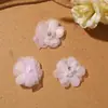 Macaron cor de doce, rede com contas, lírio-do-vale, aplique de flor tridimensional, acessórios de decoração para roupas DIY, Hanfu e acessórios de cabeça