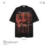 Camiseta de Manga Corta Lavada para Hombre Verano 2025 Ropa para Hombre Talla Grande Algodón Pesado Holgada Estampada Marca de Moda Transfronteriza