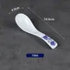 Melamina azul y blanco tazón pequeño comercial catering comedor comida rápida tazón de arroz tazón de porcelana tazón de sopa vaso de plástico cuchara vajilla