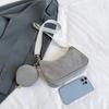 Bolsa Pequena de Veludo Cotelê para Mulheres 2023 Nova Tendência Retrô Simples Bolsa de Ombro com Corrente Texturizada Elegante Moda Bolsa de Ombro