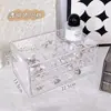 Caixa de Armazenamento de Joias Transparente, Caixa de Joias Multicamadas Estilo Gaveta Tendência, Grande Capacidade para Anéis, Brincos, Colares, Pulseiras, para Uso Doméstico